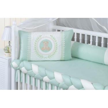 Imagem de kit de berço americano 500 urso 9 peças modelo meia trança - remi enxo