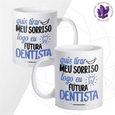 Imagem de Caneca de Cerâmica Mina Profissões Dentista - Mina Store, Branca