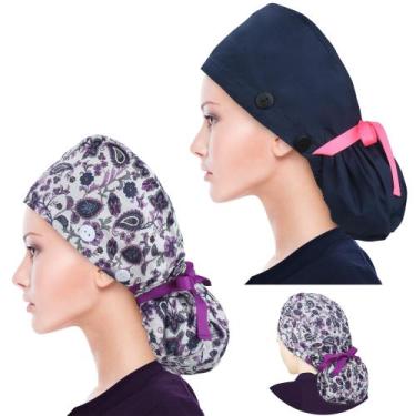 Imagem de Scrub Caps ABAMERICA Ponytail para mulheres, chapéu de enfermeira cirú