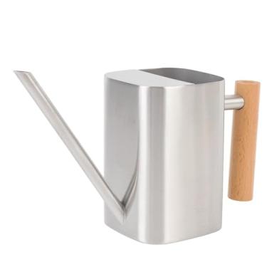 Imagem de Generic Regador de Plantas, Regador de Aço Inoxidável Moderno Com Alça de Madeira para Exterior (Prata 500ML)