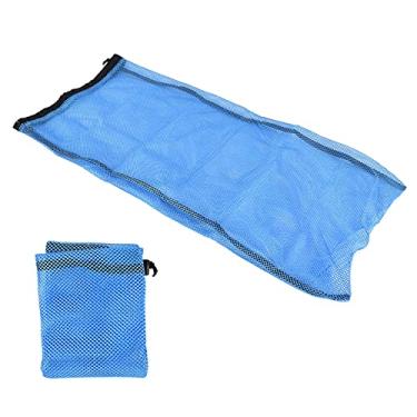 Imagem de Flippers Bolsa de Rede Leve para Natação e Mergulho com Cordão para Esportes Aquáticos Snorkelling Preto Azul 64 x 30 cm (Azul)