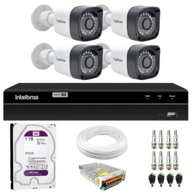 Imagem de Kit 4 Câmeras Full HD 1080p 2MP Bullet 20M Tudo Forte + DVR Inteligente Intelbras MHDX 1304 4 Canais + HD 1TB