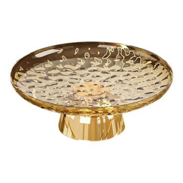 Imagem de AFXGUSD Fruteira com Pedestal, Prato de Comida, Prático E Estético, Bandeja para Servir E Petiscos, Ideal para Decoração de Mesa de Jantar, Ouro, Tamanho real