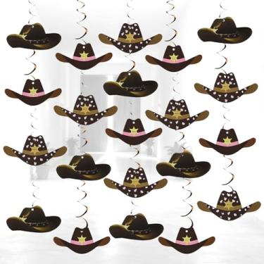 Imagem de 42un Enfeites Pendurados Cowboy do Oeste, Decorações de Redemoinho de Cowboy com Tema Faroeste para Festa Aniversário Chá Bebê Meninos
