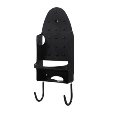 Imagem de ＫＬＫＣＭＳ Suporte para tábua de passar roupa de parede, organizador de fácil montagem com gancho, suporte para ferro de passar roupa de hotel, para tábua de, Preto