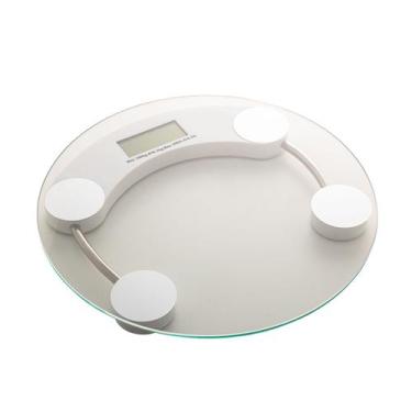 Imagem de Balança Redonda Digital Até 180kg Em Vidro Para Banheiro Se Pesar Disp