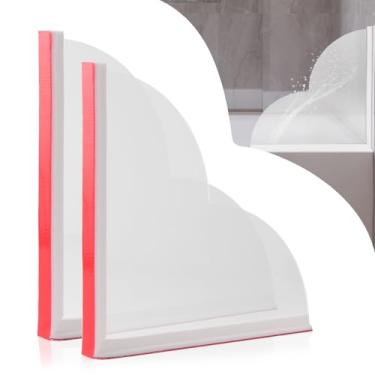 Imagem de Pacote com 2 protetores de respingos de chuveiro grande para box de caminhada, atualização, 24 x 24 cm, protetores de respingos de banheira, bloqueador de água de banheira de canto de chuveiro,