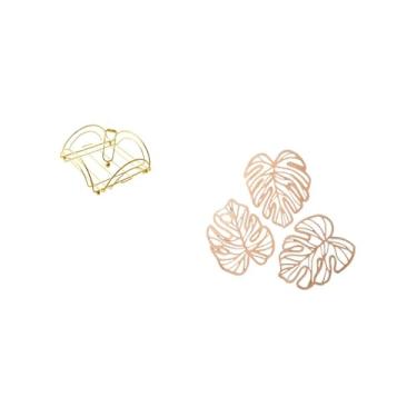 Imagem de Fenteer Porta-guardanapos Criativo com Folhas de Palmeira E Braço com Peso para Armazenamento de Mesa E Decoração de Parede de Madeira Tropical para Restauran