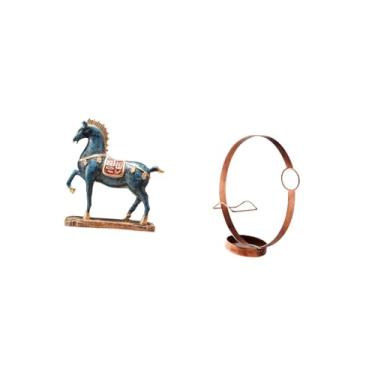 Imagem de Fenteer Elegante Escultura de Cavalo, Suporte para Garrafas de Vinho, Ornamento de Mesa, Estatueta de Cavalo de Metal, Decoração Fengshui para Sala de Estar,