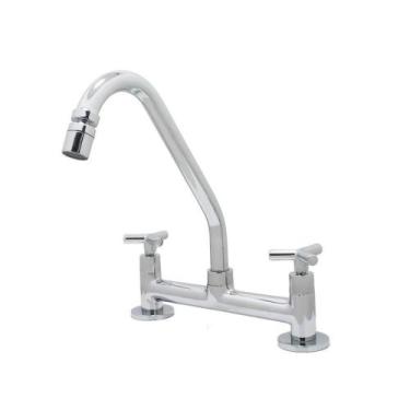 Imagem de Torneira Cozinha Misturador Bancada Cromado Metal Luxo 1/4v - Shop Hid