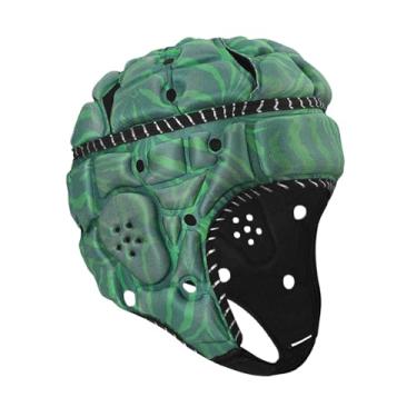 Imagem de Baoblaze Capacete de Rugby Infantil Ajustável Macio e Respirável Boné Esportivo Chapéu para Jogo de Futebol Americano Presente Chapéu de Goleiro Arremessador, Verde