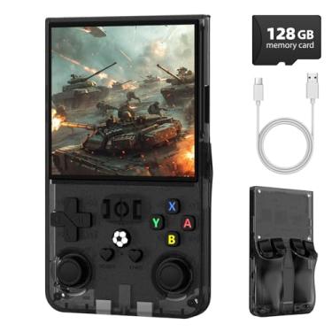 Imagem de WDYQJE R36MAX Retro Handheld Game Console, 4.0 Inch IPS Screen Retro Gaming Console,Linux System, 4000mAh Battery Portable Pocket Mini Arcade, Built-in 128G (Black)