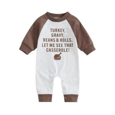 Imagem de Roupa de bebê Twopumpkin Thanksgiving Turkey Romper de 6 a 12 meses
