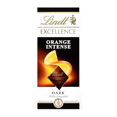 Imagem de Chocolate Amargo com Pedaços de Laranja e Lascas de Amêndoas Excellence Caixa 100g Lindt