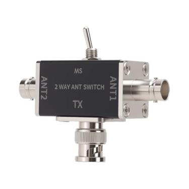 Imagem de YUEHISY Interruptor de antena de 100 W, interruptor manual de conversão de antena bidirecional com conector BNC, protetor de corte e aterramento