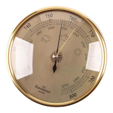 Imagem de Vaveren Acessórios para barômetro 950~1070 Hpa Meteorógrafo doméstico Ferramenta de previsão do tempo Manômetro para escritórios Armazéns de barcos, Rosto Dourado