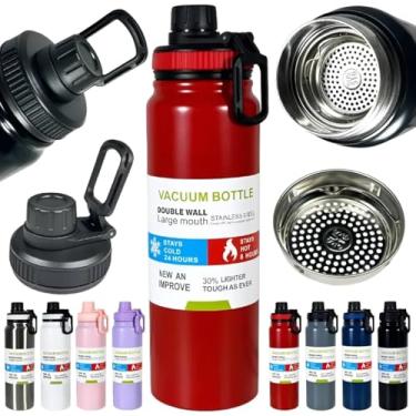 Imagem de Garrafa Térmica Inox Parede Dupla Quente ou Frio (Vermelho)