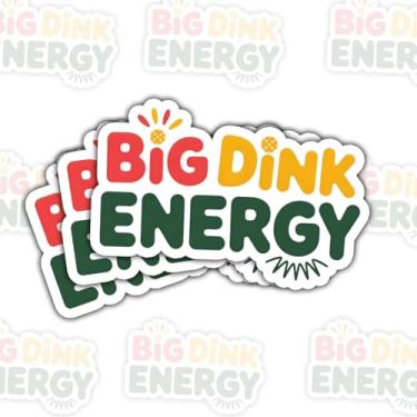 Imagem de 3 peças de adesivos Big Dink Energy Pickleball, decalques de vinil com citação engraçada para laptop, caderno, diário, garrafa de água, para-choque de carro, presente para amantes de pickleball