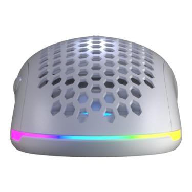 Imagem de Mouse Gamer Fallen Pantera Pro Wireless Sem Fio Branco Com Led Rgb
