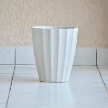 Imagem de Vaso de Plantas e Flores Decoração Sala Jardim Coluna Cacau Injetado 29x25 Liso Polido Luxo (Cinza)