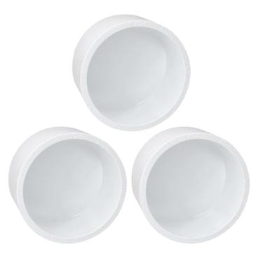 Imagem de TALEGEN Pacote com 3 tampas de extremidade de tubo de PVC de 7,6 cm (serve para 8,9 cm OD), 7,6 cm PVC Slip-On Cap Fitting Schedule 40, branco SCH 40