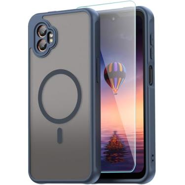 Imagem de Pemuyak Capa para Samsung Galaxy XCover 7 Pro, magnética com protetor de tela, resistente, translúcida, fosca, à prova de choque, grau militar, capa protetora à prova de quedas para Samsung Galaxy