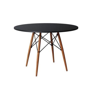Imagem de Mesa De Jantar Eames Wood Tampo Madeira Preto 110 Cm Cor: Preto