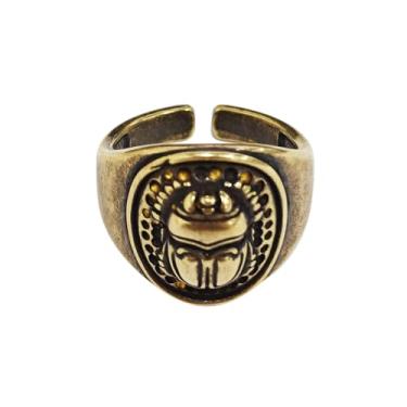 Imagem de Anéis de besouro vintage para homens e mulheres Oxidado Dourado Personalizado Anel de Declaração Aberta Estilo Punk Animal Ajuste Confortável Moda Junta Anel Médio Exclusivo Festa de Férias Tamanho 9