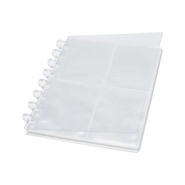 Imagem de Mogoostry Protetor de folha de álbum de disco transparente, 8 discos, 7,6 x 10,2 cm, 4 bolsos, páginas internas, organizador de mangas protetoras de plástico