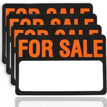 Imagem de Pacote com 4 adesivos de carro para venda, 30 x 20 cm, adesivos de vinil autoadesivos premium compatíveis com garagens, barcos, casas, veículos e mais (preto)