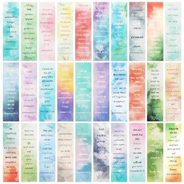 Imagem de Marcador de livro com 120 peças de versículos da Bíblia, marcadores de livro inspiradores das escrituras cristãs, marcador de página positivo de livro motivacional religioso para mulheres e homens