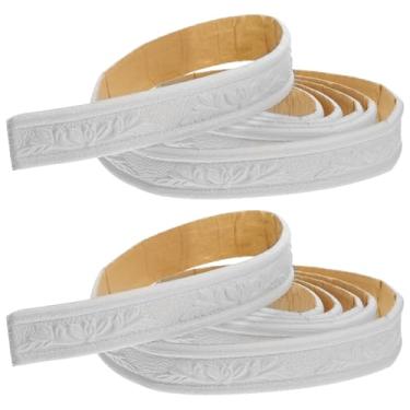 Imagem de Angoily Fita de calafetagem autoadesiva de 2 rolos, fita adesiva para papel de parede com padrão 3D