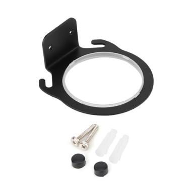 Imagem de HilBeliFU Suporte de secador de cabelo de 7,9 cm, cabide de parede para secador de cabelo com parafusos, suporte espacial de alumínio para banheiro, sala de maquiagem, salão, preto