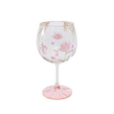 Imagem de Taça para Gin Cristal Pintada à Mão Mavie Rosa - Charm Decor