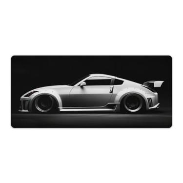 Imagem de Modificado branco 350z lateral legal JDM mesa de carro tapete de mouse pad antiderrapante grande material de escritório tapete de mesa de borracha impermeável almofada de escrita para escritório jogo