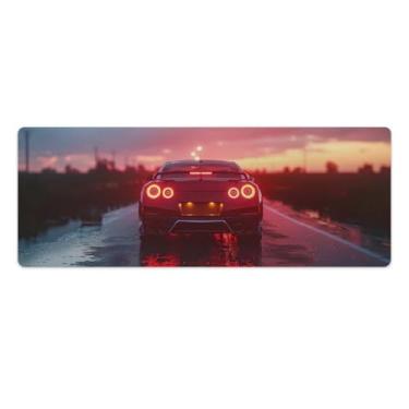Imagem de HouLaiZhe JDM Carro Esportivo R35 Lanterna Traseira Cool Large Gaming Mouse Pads Tapete de Mesa Base de Borracha Antiderrapante Laptop Acessórios de Computador Suprimentos Bloco de Escrita para