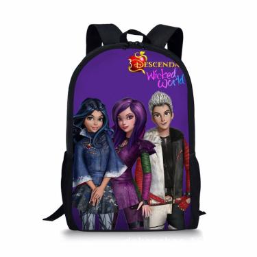 Imagem de Mochila Descendants Mal`s Cartoon Kids Nylon 28x13x44cm