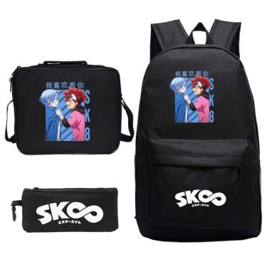 Imagem de Conjunto de mochilas SK8 Satchel, bolsa escolar impressa em anime para crianças