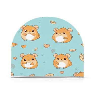 Imagem de xigua Porta-guardanapos de acrílico, porta-guardanapos de hamster de desenho animado fofo para mesas cozinha restaurante decoração de casa, suporte decorativo moderno para guardanapos de coquetel de