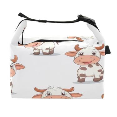 Imagem de STAYTOP Lancheira fofa de vaca com alça de fivela, lancheira isolada para meninos e meninas, lancheira térmica para trabalho escolar
