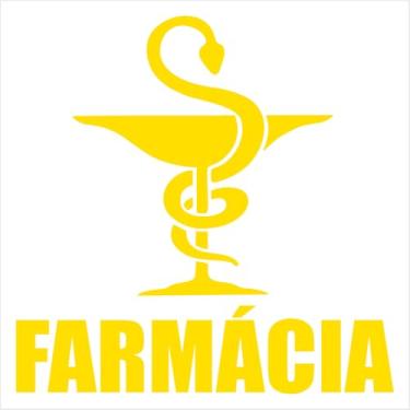 Imagem de Adesivo de Recorte Farmácia Apotheke, profissão Farmacêutico, Estudantes de Faculdade, para paredes Lisas, Portas, Carros, vidros, notebooks (AMARELO, 56X56 CM)