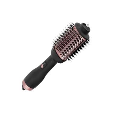 Imagem de Escova Secadora de Cabelo Profissional, 1300W, Bivolt 127/220V, Tecnologia Iônica, Preta com Rosa, 37cm x 8cm, 3 Temperaturas