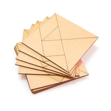 Imagem de Kit 50 Tangram de MDF Jogo Educativo Brinquedos Montessori