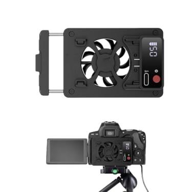 Imagem de Tangxi Ventilador de Resfriamento Externo da Câmera, Compatível Com RP A7M4 A7C ZVE10 FX30 R5, 5 Velocidades, Display Digital LED, Bateria/USB C Alimentado, Refrigerador de Câmera