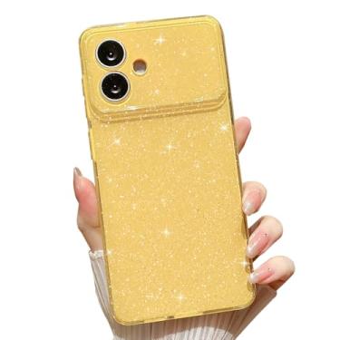 Imagem de MINSCOSE Capa com glitter compatível com Samsung Galaxy S26 Edge, linda estética brilhante, fina, à prova de choque, brilhante para Samsung Galaxy S26 Edge para mulheres e meninas - amarelo