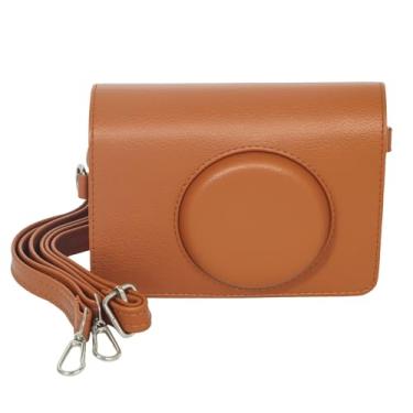 Imagem de Capa protetora para câmera compatível com Kodak MS200 Mini Shot 2, bolsa de ajuste personalizado com alça de ombro, armazenamento compacto e leve (marrom)