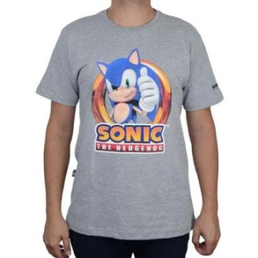Imagem de Camiseta Masculina Gangster MC Sonic Cinza Mescla - 101622-Masculino