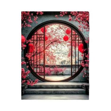 Imagem de Pintura a Óleo DIY Para Adultos Por Números Flores Paisagem Chinesa De