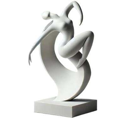 Imagem de Escultura Dança Decoração Elegância em Movimento - Abstrata Minimalista de Dança| Ideal para Sala de Estar, Escritório Moderno e Espaços de Yoga(Branco)