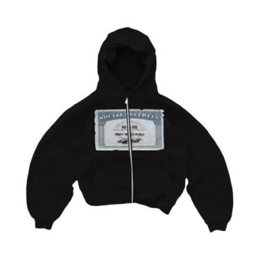 Imagem de Moletom Unissex Estilo Hip-hop Retro Harajuku Com Zíper E Estampa Pers